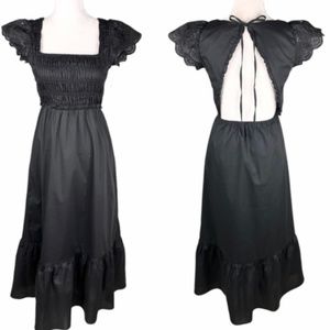 Jason Wu black cutout open back maxi ruffle dress